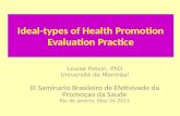 Ideal-types of Health Promotion  E valuation  P ractice