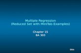 Multiple Regression (Reduced Set with  MiniTab  Examples)