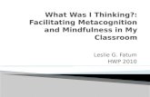 What Was I Thinking?: Facilitating  Metacognition  and Mindfulness in My Classroom