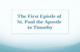 The  First  Epistle of  St. Paul the Apostle  to Timothy