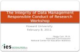 The Integrity of Data Management Responsible Conduct of Research Workshop