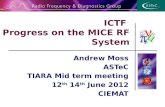 ICTF  Progress  on the MICE RF System