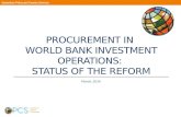 Procurement in  World  Bank Investment Operations:  Status of the  Reform