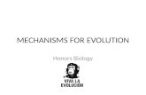 MECHANISMS FOR EVOLUTION