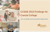 CCSSE  2013 Findings for Cuesta College