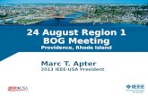24 August Region  1 BOG  Meeting Providence, Rhode Island