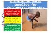 Sustainable water supplies for developing countries