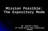 Mission Possible: The Expository Mode