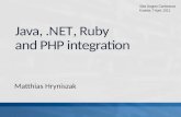 Java, .N ET , Ruby  and PHP integration