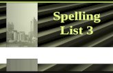 Spelling List 3