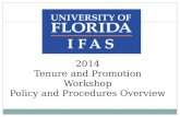 2014 Tenure and Promotion Workshop Policy and Procedures Overview