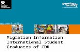 Migration  Information: International Student Graduates of CDU