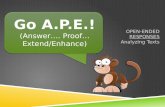Go A.P.E.! (Answer…. Proof… Extend/Enhance)