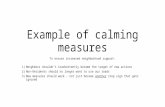 Example of calming measures