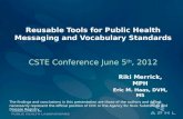 Reusable Tools for Public Health Messaging and Vocabulary Standards
