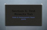 Section 4: Test Results Tab