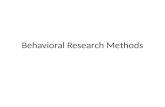 Behavioral Research Methods