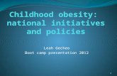 Childhood obesity:  national initiatives and policies
