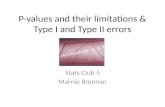 P-values and their limitations & Type I and Type II errors