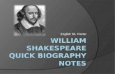William  shakespeare  quick biography notes