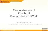 Thermodynamics I Chapter 3 Energy, Heat and Work