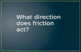 What direction does friction act?