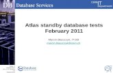 Atlas standby database tests February 2011