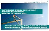 Climate and Energy Policy  in  the  EU & Austria Georg Rebernig, Environment Agency Austria