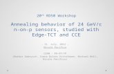 20 th RD50 Workshop Annealing behavior of 24  GeV /c n-on-p sensors, studied with Edge-TCT and CCE
