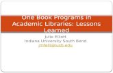 One Book Programs in Academic Libraries: Lessons Learned
