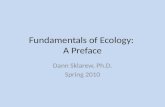 Fundamentals of Ecology:  A Preface