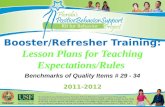 Booster/Refresher Training: Lesson Plans for Teaching Expectations/Rules