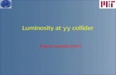 Luminosity at  gg  collider