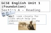 GCSE English Unit 1 (Foundation) Section A – Reading