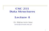 CSC 211 Data Structures Lecture 4