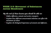 WEEK  2-3 : Movement of Substances Across Membranes