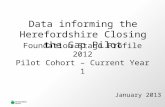 Data informing the Herefordshire Closing the Gap Pilot
