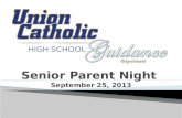 Senior Parent Night  September 25, 2013