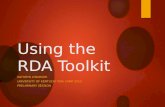 Using the RDA Toolkit