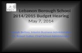 Lebanon Borough School 2014/2015 Budget Hearing May 7, 2014
