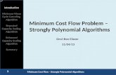 Minimum Cost Flow Problem – Strongly Polynomial Algorithms