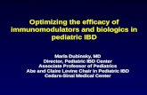Optimizing the efficacy of immunomodulators and biologics in pediatric IBD