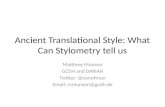 Ancient Translational  Style:  What  Can  Stylometry tell us