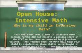 Open House:   Intensive Math