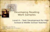 Developing Reading Work Samples