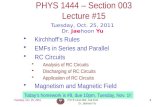 PHYS 1444 – Section  003 Lecture  #15