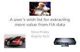 A user’s wish list for extracting more value from FIA data