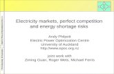 Electricity markets, perfect  competition and energy shortage risks
