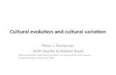 Cultural evolution and cultural variation