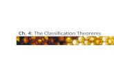Ch. 4:  The Classification Theorems
